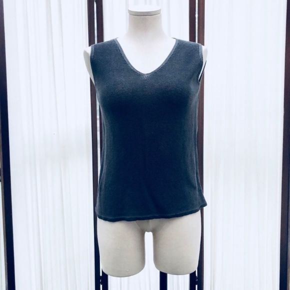 Eileen Fisher Sweater Vest Gray Cotton - Picture 1 of 7